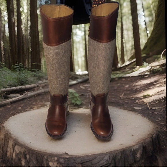 JUICY COUTURE RARE Y2K vintage tall riding boots w/dust bag embroidered JC monog - Picture 3 of 15